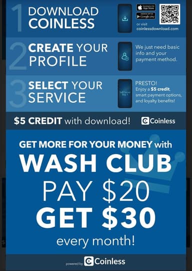 Coinless Washclub App